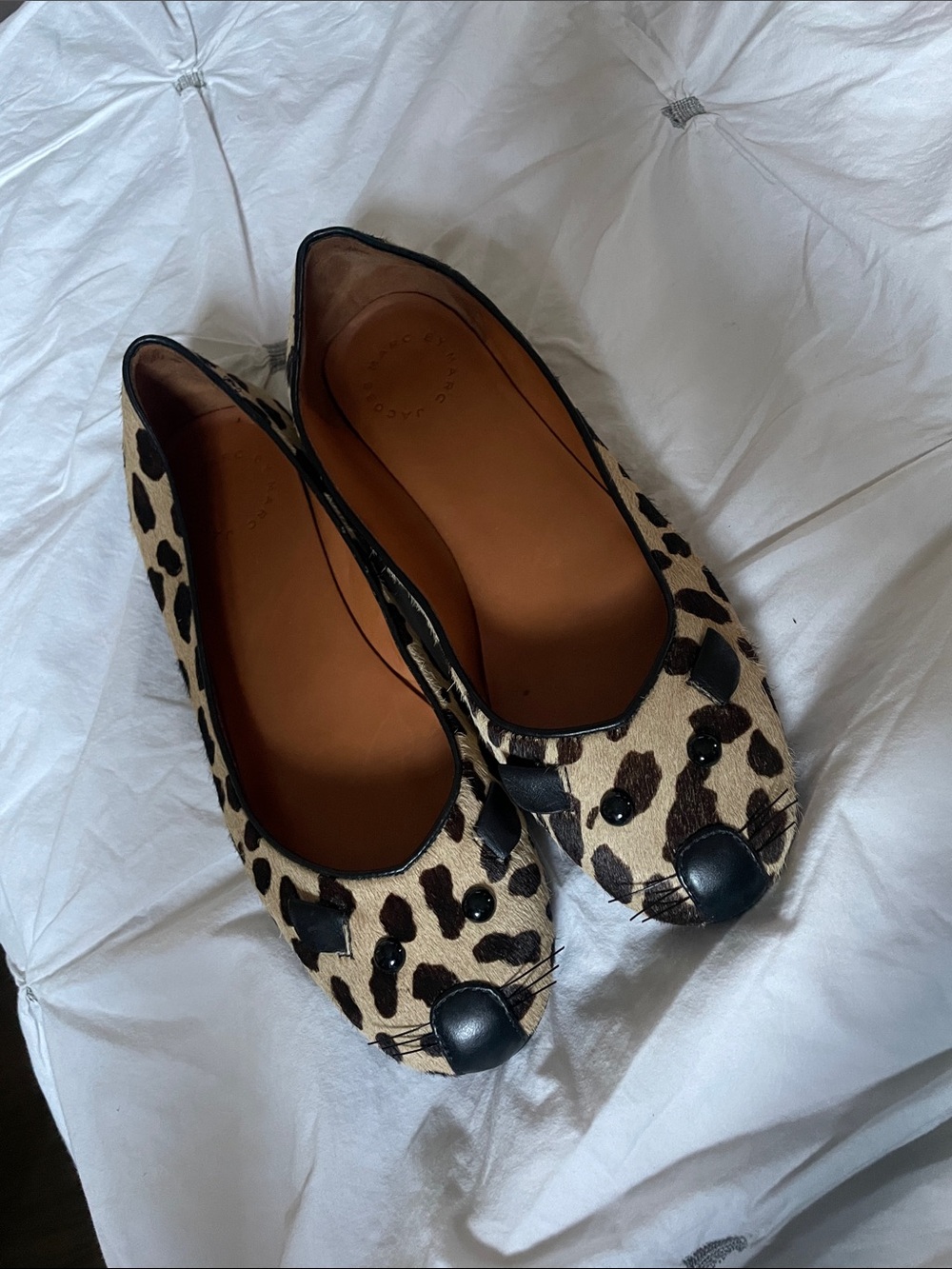 Marc Jacobs Leopard-Print Ballet Flats - Tan & Black